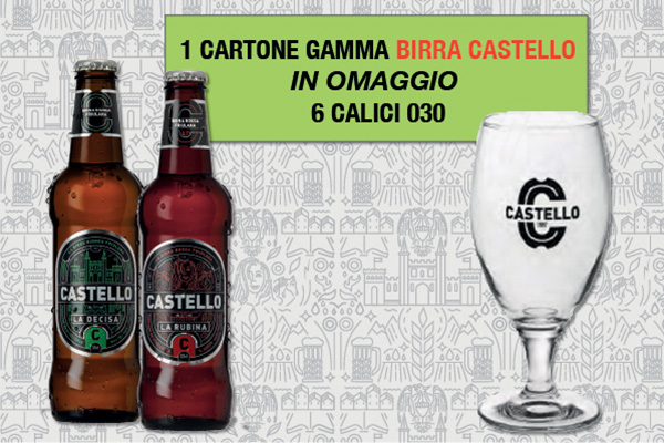 Promozione birra Castello omaggio bicchieri
